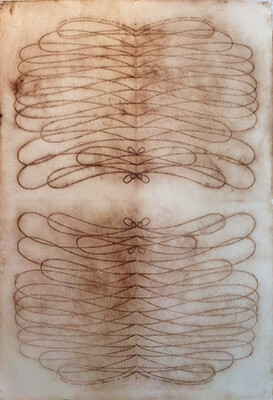 pigment on paper, Automatic Writing K1A by Mary Judge.