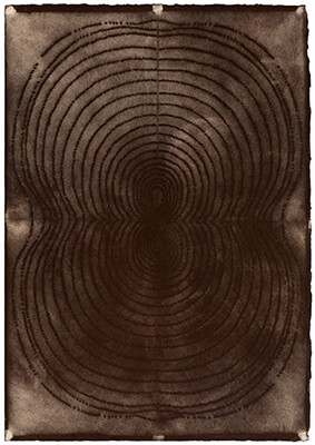 pigment on paper, Concentric Shape 138 by Mary Judge.