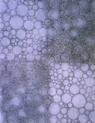 pigment on paper, Circle 1 by Mary Judge.