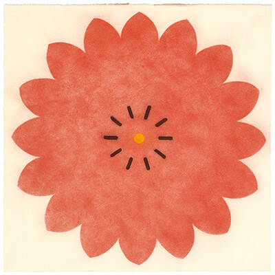 pigment on paper, Pop Flower LM 10 by Mary Judge.