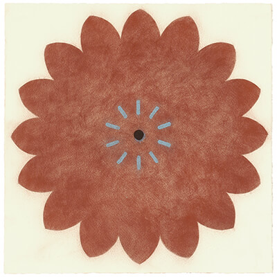 pigment on paper, Pop Flower LM 11 by Mary Judge.
