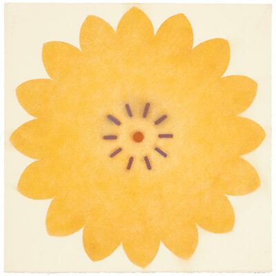 pigment on paper, Pop Flower LM 13 by Mary Judge.