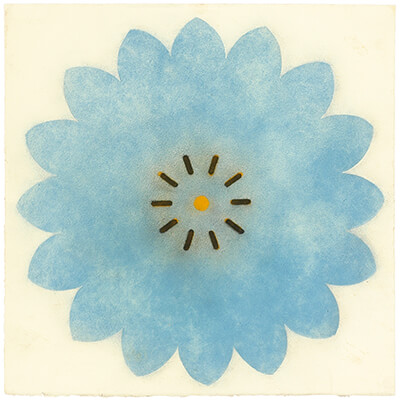 pigment on paper, Pop Flower LM 14 by Mary Judge.