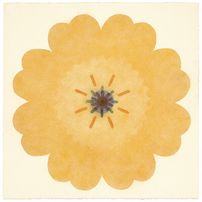 pigment on paper, Pop Flower LM 21 by Mary Judge.