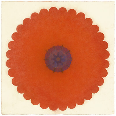 pigment on paper, Pop Flower LM 24 by Mary Judge.