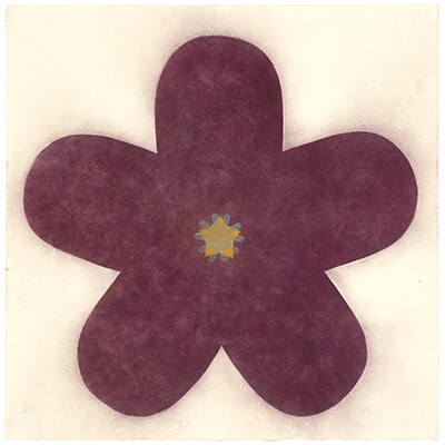 pigment on paper, Pop Flower LM 7 by Mary Judge.