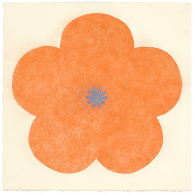 pigment on paper, Pop Flower LM 8 by Mary Judge.