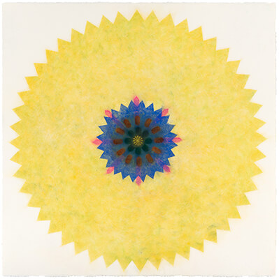 pigment on paper, Popflower 31 by Mary Judge.