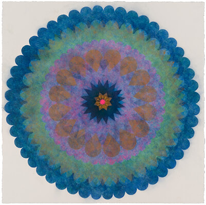pigment on paper, Popflower 64 by Mary Judge.