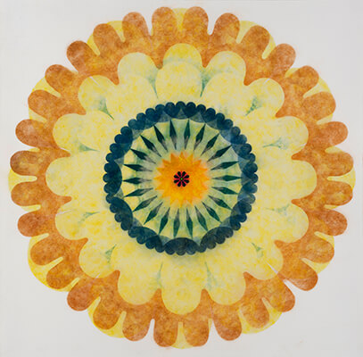 pigment on paper, Pop Flower Opus 12 by Mary Judge.