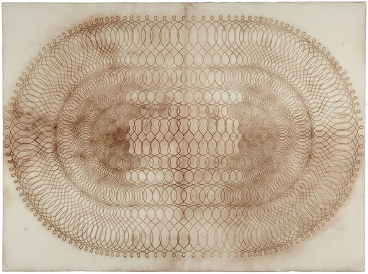 pigment on paper, Spiral Form 8 by Mary Judge.