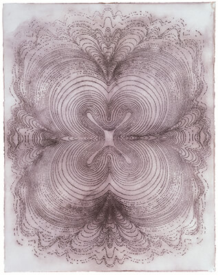 pigment on paper, Concentric Shape B102 by Mary Judge.