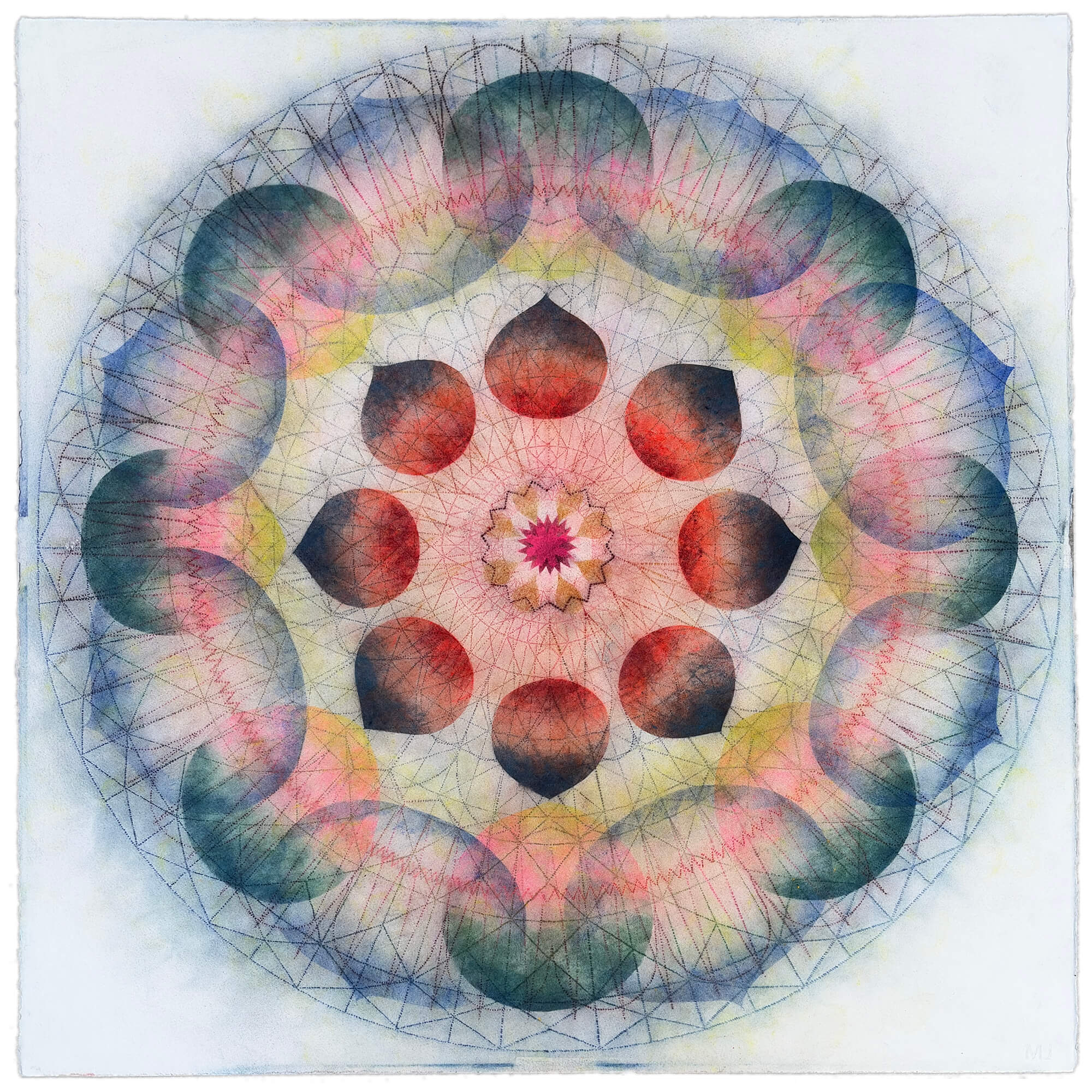 Her Vision, 2026, 30 x 30 inches, powdered pigment on paper