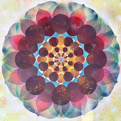 oil on linen, Kaleidiscope Pop Eye Exam by Mary Judge.
