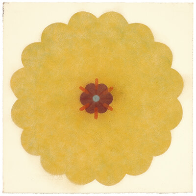 pigment on paper, Pop Flower LM 18 by Mary Judge.