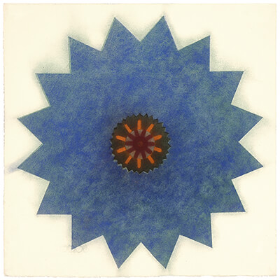 pigment on paper, Pop Flower LM 27 by Mary Judge.