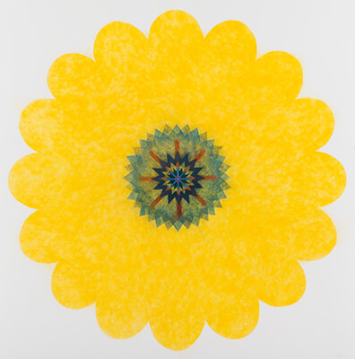 pigment on paper, Pop Flower Opus 1 by Mary Judge.