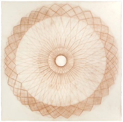 pigment on paper, Oculus 18 by Mary Judge.