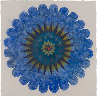 pigment on paper, Popflower 65 by Mary Judge.
