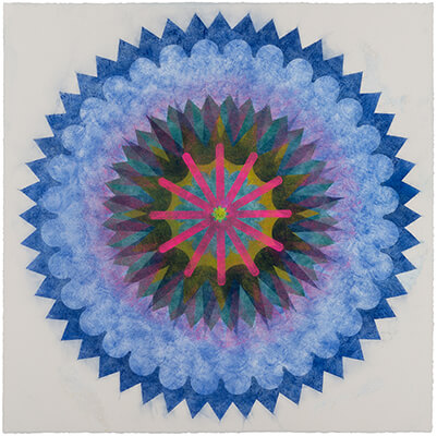 pigment on paper, Popflower 68 by Mary Judge.