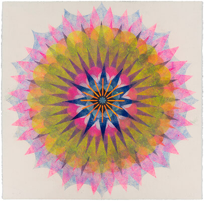 pigment on paper, Poptic 22-03 by Mary Judge.