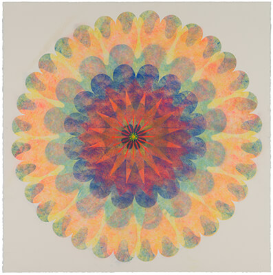 pigment on paper, Poptic 19 by Mary Judge.