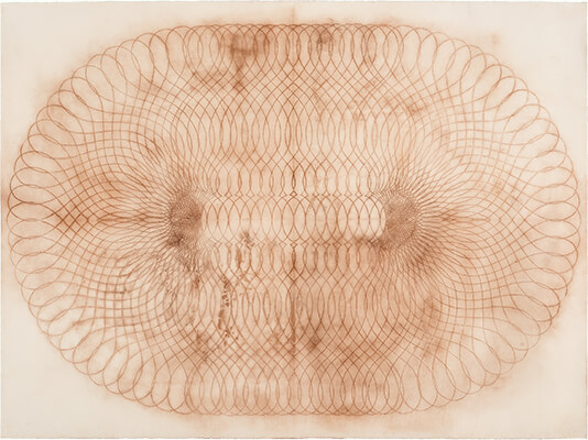 pigment on paper, Spiral Form 4a by Mary Judge.