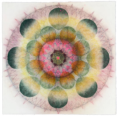 pigment on paper, Sunshower by Mary Judge.